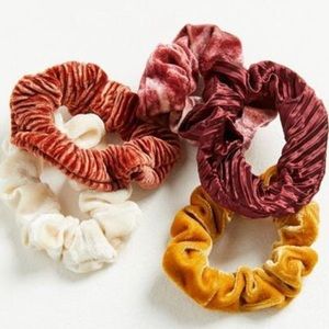 Urban Outfitters Velvet Hair Scrunchie Set